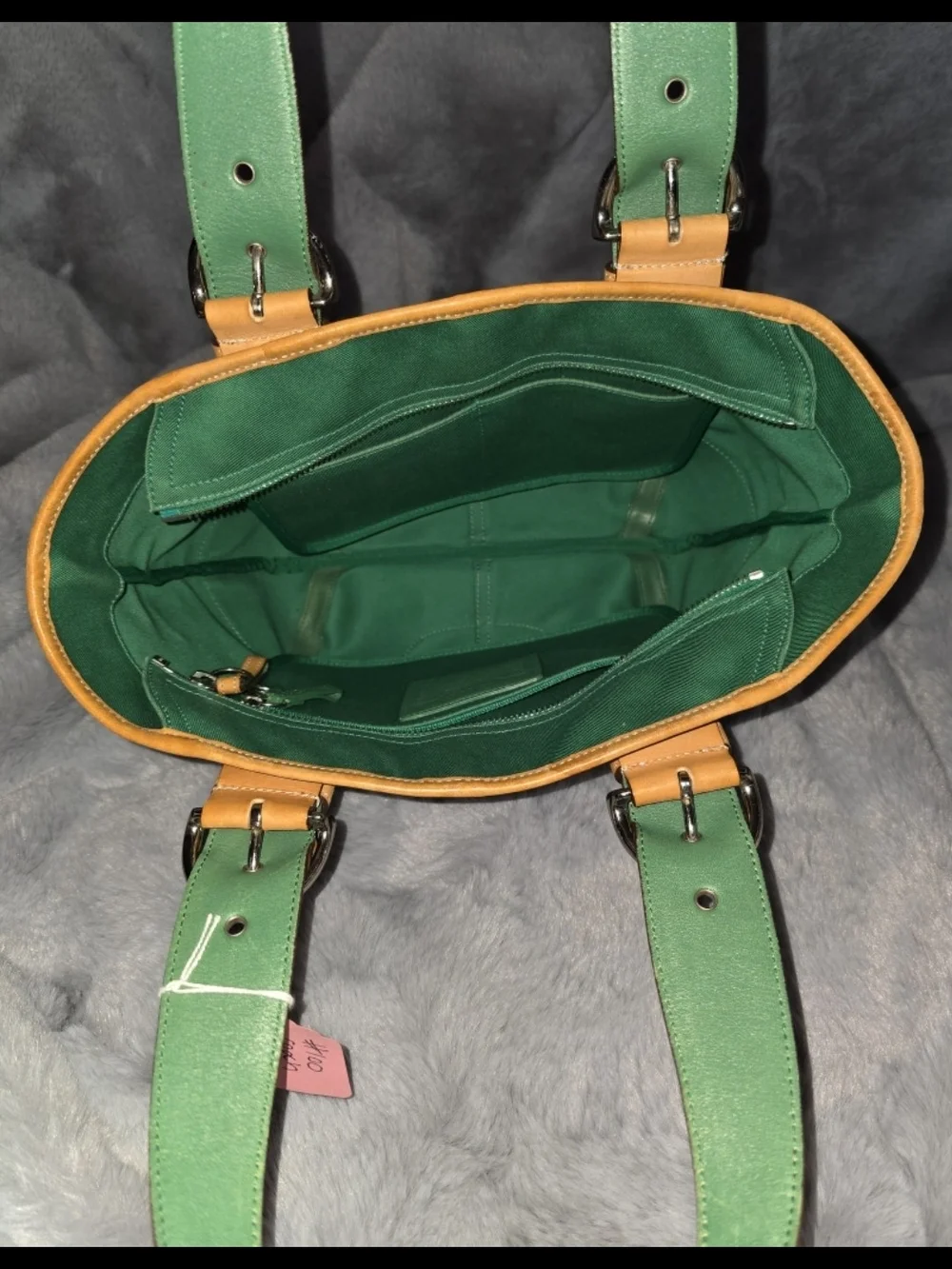 Y2K Coach Soho Hampton Colorblock Blue Canvas Shoulder Tote Purse Buckle
